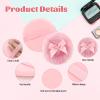 4 PCS Body Powder Puff, Large Powder Puff with Transparent Box, Velour Puffs Soft and Fluffy Washable and Reusable for Wet and Dry Makeup Face Body (Pink) view 2