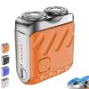 Mini USB Rechargeable Electric Razor, Circle Trimmer, Waterproof, Dry & Wet Use, Portable Hair Shaver for Men & Women, Perfect for Travel & Home Use (Orange) view 1
