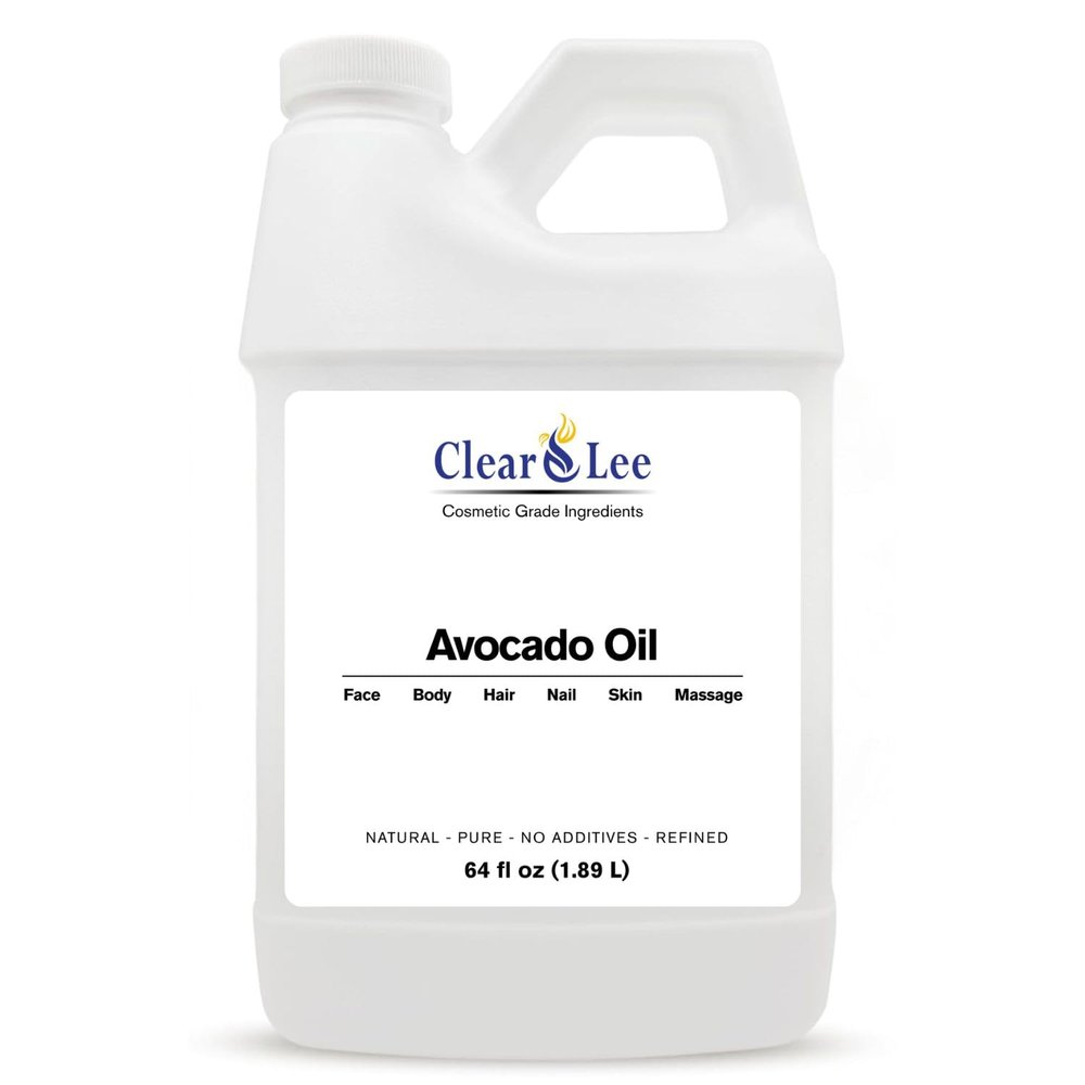 ClearLee Avocado Oil - Cosmetic Grade Natural & Pure Oil for Massage, Body, Hair, Skin, Face, Nail, Spa, Aromatherapy Carrier for Essential Oils, Soap Making, Serums & more (64 oz)