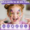 Face Painting Kit for Kids, 18 Colors Water Activated Face Paint with Brushes & Stencils, Non-Toxic Halloween Makeup Kit, Professional Face Body Paint for Halloween, Parties, Carnival, School Events view 3