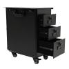 44lbs Rolling Makeup Case, Rolling Cosmetic Organizer with 3 Drawers & Adjustable Tripod, Heavy Duty Manganese Steel Cosmetic Organizer for Hairstylists & Makeup (Metal plate) view 1