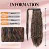 tonebesift Long Corn Wave Ponytail Extension 22inch Clip in Curly Wavy Pony Tail Wrap Around Hairpieces for Women(Black Brown Mixed Light Auburn #8H37) view 2