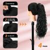 tonebesift Long Corn Wave Ponytail Extension 22inch Clip in Curly Wavy Pony Tail Wrap Around Hairpieces for Women(Black Brown Mixed Light Auburn #8H37) view 3