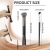 2 Pcs Nose Contour Brushes, 2-in-1 U-shaped Fluffy brush Dual-End Angled Nose Brushes Set Practical Makeup Tools for Nose Sculpting and Definin (Black) view 2
