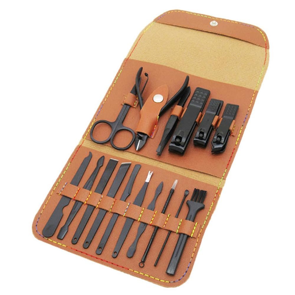 4/12/16 Pcs Manicure Set - Stainless Steel Pedicure Set | Portable Professional Kit Tools for Home & Salon Travel Use,16Pcs,Y