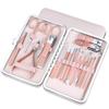 18pcs Professional Nail Clippers Kit - Stainless Steel Manicure Set | Complete Grooming Tools for Home & Salon Travel Use,18pc Pink view 1