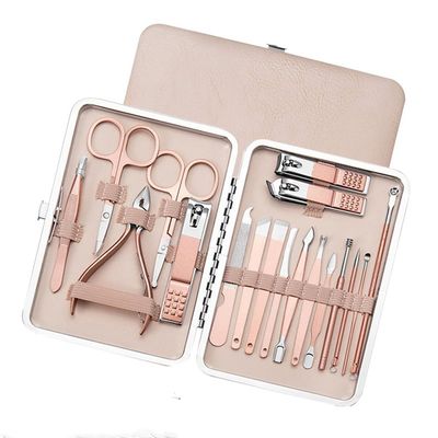 7/10/12/18/19Pcs Manicure Set - Stainless Steel Pedicure Set | Portable Professional Kit Tools for Home & Salon Travel Use,MGJ,18Pcs
