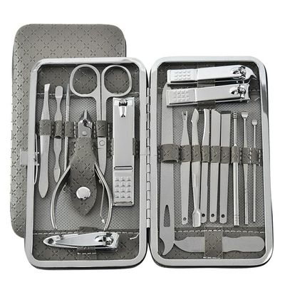 19-in-1 Medical Pedicure Set - Stainless Steel Ingrown Toenail Clippers w/Dead Skin Remover & Inflammation Care Tools | Home Podiatry Kit,19pcs Grey