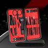 15pcs Professional Nail Clippers Kit - Stainless Steel Manicure Set | Complete Grooming Tools for Home & Salon Travel Use,Black view 4