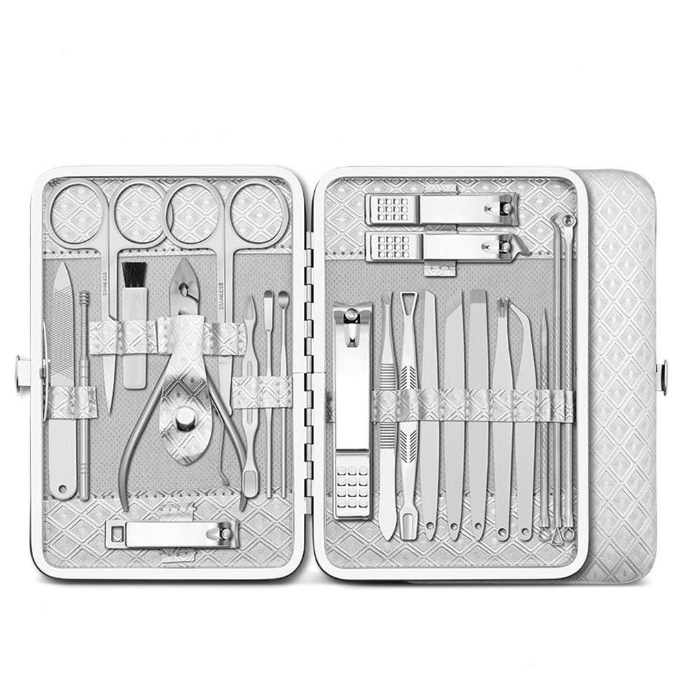23-Pc Complete Nail Stretching Kit - Pedicure Tools Set w/Clippers & Files | Salon-Quality Stainless Steel Construction,T1