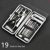 19-in-1 Manicure Set - Stainless Steel Ingrown Toenail Trimmer & Pedicure Kit | Travel Pouch,Black view 2
