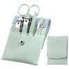 7-Piece Manicure Set - Stainless Steel Nail Art Tools w/PU Leather Case | Cuticle Nipper, Detail Scissors & Grooming Kit,Green view 1