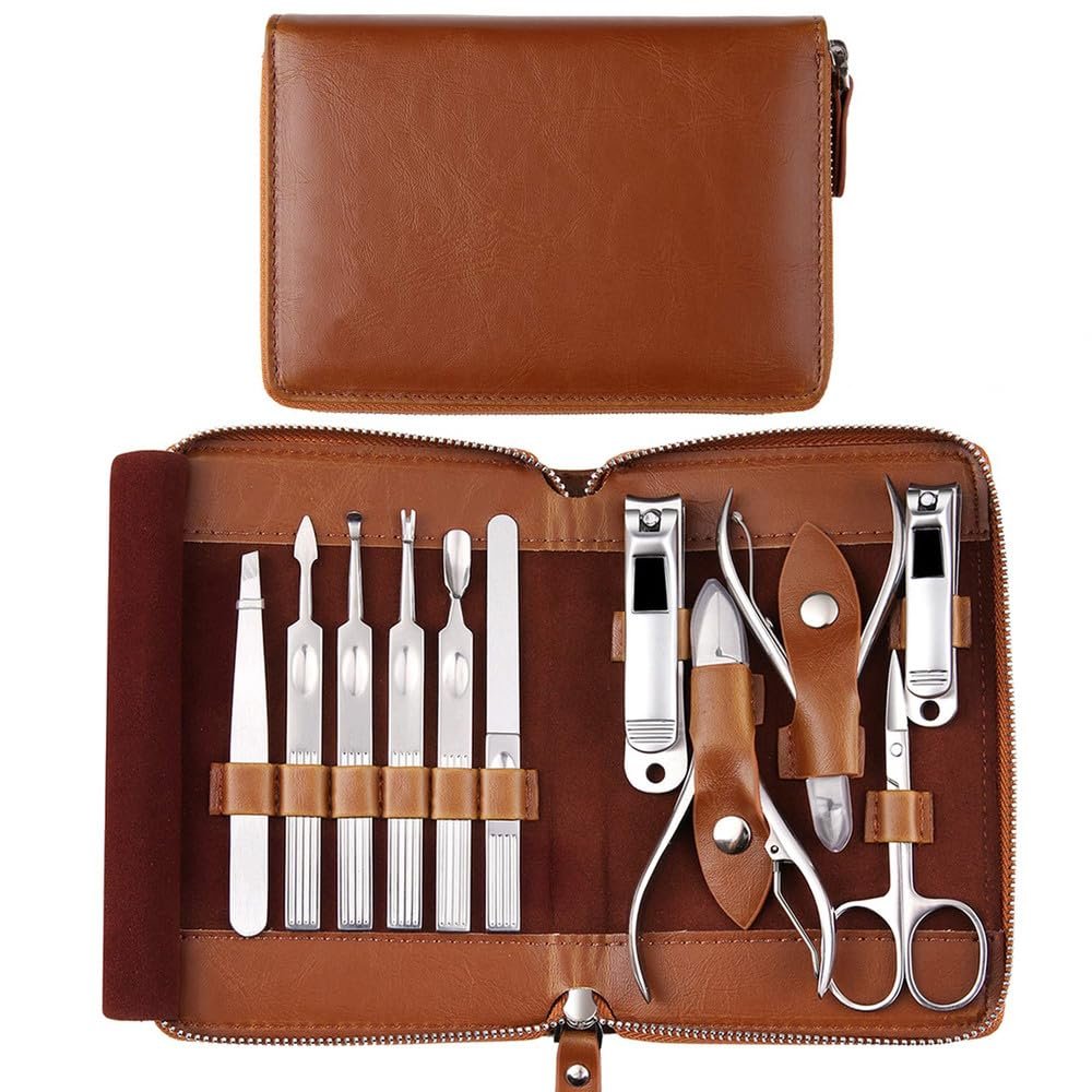 11Pcs Manicure Set - Stainless Steel Pedicure Set | Portable Professional Kit Tools for Home & Salon Travel Use,T1