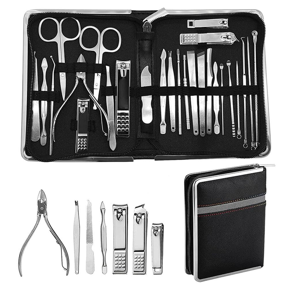 26-Piece Manicure Set - Stainless Steel Nail Care Kit w/Cutters & Scissors | Most Complete Portable Grooming,26pcs