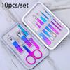18/19Pcs Manicure Set - Stainless Steel Pedicure Set | Portable Professional Kit Tools for Home & Salon Travel Use,XC,10Pcs view 2