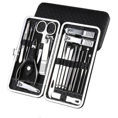 7/10/12/18/19Pcs Manicure Set - Stainless Steel Pedicure Set | Portable Professional Kit Tools for Home & Salon Travel Use,SZW,Black,19Pcs