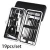 7/10/12/18/19Pcs Manicure Set - Stainless Steel Pedicure Set | Portable Professional Kit Tools for Home & Salon Travel Use,SZW,Black,19Pcs view 2