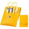 7-Piece Manicure Set - Stainless Steel Nail Art Tools w/PU Leather Case | Cuticle Nipper, Detail Scissors & Grooming Kit,Yellow view 1