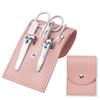 7-Piece Manicure Set - Stainless Steel Nail Art Tools w/PU Leather Case | Cuticle Nipper, Detail Scissors & Grooming Kit,Pink view 1