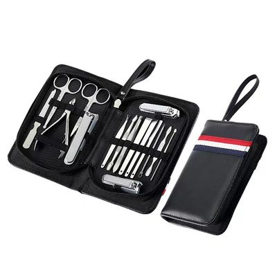 16-Piece Nail Care Set - Stainless Steel Manicure Kit w/Scissors, Sickle Pusher & Case | Complete & Pedicure Tools, 16pcs