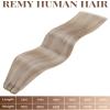 Hetto Nano Bead Hair Extensions Human Hair Brown Highlight Nano Ring Hair Extensions Real Human Hair Medium Brown Mixed Caramel Blonde Highlighted Nano Hair Extension 14 Inch 50g 50s view 4