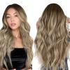 Full Shine Sew In Extensions Real Human Hair Weft Seamless Hair Extensions Color 3/8/22 Olive Brown to Ash Brown Highlight Medium Blonde view 1