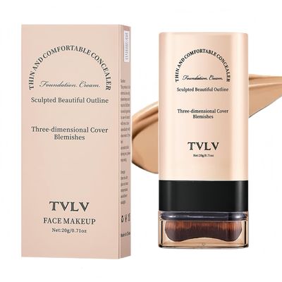Face And Body Moisturizing Concealer Foundation,Flawlessly Covers Dark Circles, Wrinkles, Fine Lines. Features A Built-in Soft,Dense Brush Head.Medium-Dark And Natural Shades, 0.17 Oz (05#HONEY)