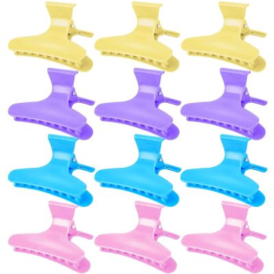 12pcs Butterfly Hair Clips Woman Girl's Hairpins Styling Holding Tools Hair Section Claw Clamps Professional Salon Accessories (multicolour)