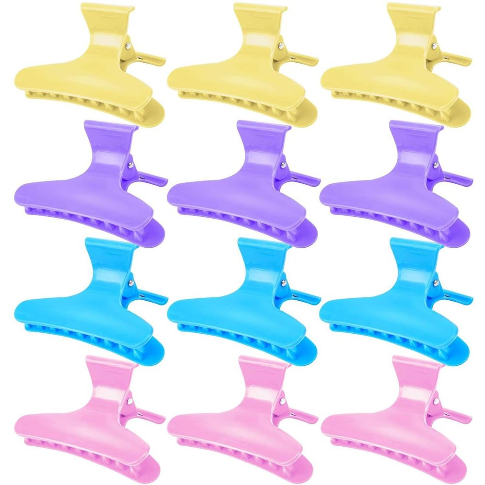 12pcs Butterfly Hair Clips Woman Girl's Hairpins Styling Holding Tools Hair Section Claw Clamps Professional Salon Accessories (multicolour)