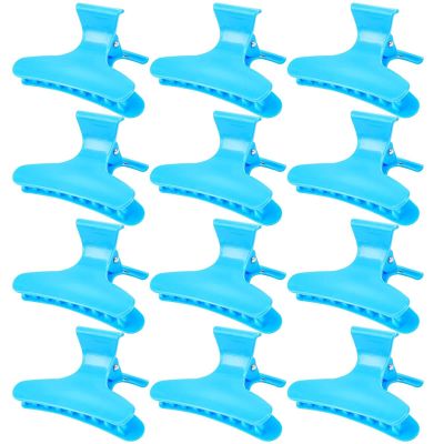 12pcs Butterfly Hair Clips Woman Girl's Hairpins Styling Holding Tools Hair Section Claw Clamps Professional Salon Accessories (blue)