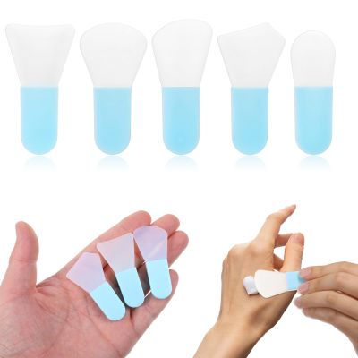 5 PCS Silicone Face Mask Applicator, Mini Makeup Spatula Portable Beauty Tools Set for Facial Mud, Cosmetic Mask, Facial Clay, Eye Cream, Body Lotion, Body Butter, Serum, Blue