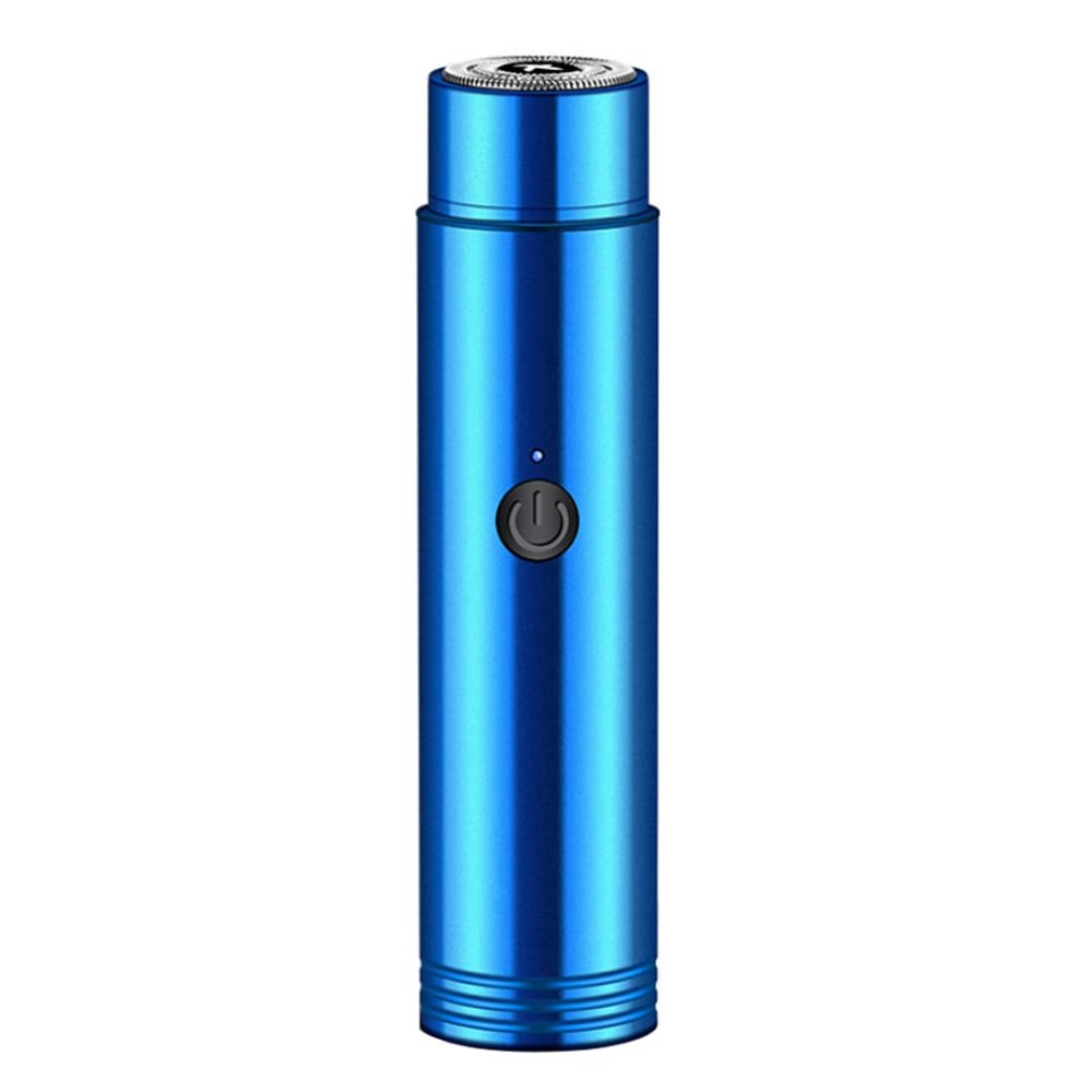 Mini Electric Shaver for Men Portable USB Rechargeable Wet & Dry Use Rotary Electric Shaver for Travel Blue