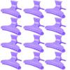 12pcs Butterfly Hair Clips Woman Girl's Hairpins Styling Holding Tools Hair Section Claw Clamps Professional Salon Accessories (Purple) view 1