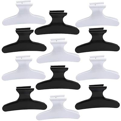 12pcs Butterfly Hair Clips Woman Girl's Hairpins Styling Holding Tools Hair Section Claw Clamps Professional Salon Accessories (Black and white)