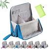 Standing Makeup Bag, 2025 New Multi-Purpose Large Capacity Oxford Cloth Standing Makeup Bag,Portable Toiletry Bag and Stationery Storage Organizer with Compartments (blue) view 1