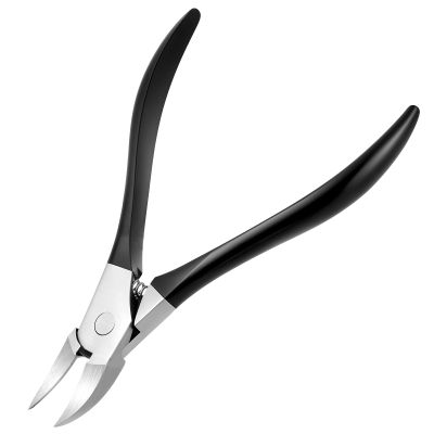 Black Manicure Cuticle Nippers Stainless Steel Cuticle Remover Nippers Rubber Professional Pedicure-Cuticle Remover Tools 4mm Rubber Coated Handle Manicure Tools