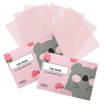 BOROLA Oil Blotting Paper for Face 200 Sheets, Soft Absorbing Pads for Face Shine Control, Portable Oil Absorbing Tissues for All Skin Types, Compact Beauty Accessory for Men & Women(Pink)
