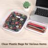 Cosmetic Travel Storage For Office Desk Home Use, Clear Pouches Organizing, 3 Pcs Small Plastic Hard Makeup Cases Set With Zipper view 2