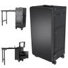 BAOMKONG Portable Manicure Table on Wheels, Rolling Nail Art Desk with LED Mirror, Lockable Drawers, Telescopic Pole, Nail Cart with Folding Manicure Station for Salons (Black) view 1