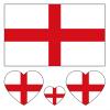 100pc England Flag Tattoo Stickers, 25-Sheet England EG National Flags Face Temporary Tattoo Adult, Patriotic Small English Flag Fake Tattoo for Men Women Party Decoration view 1