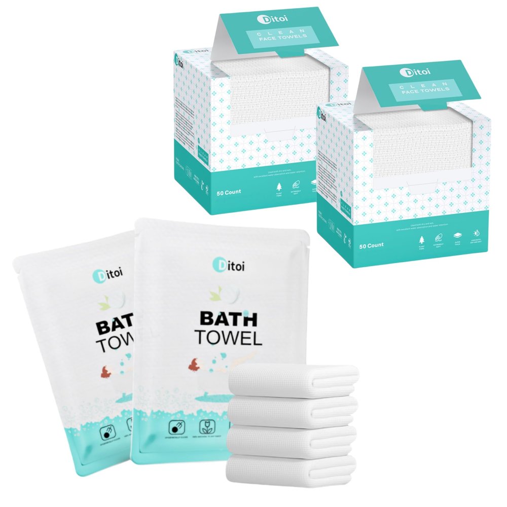Face Towels 100 Count & Bath Towels 10 Count