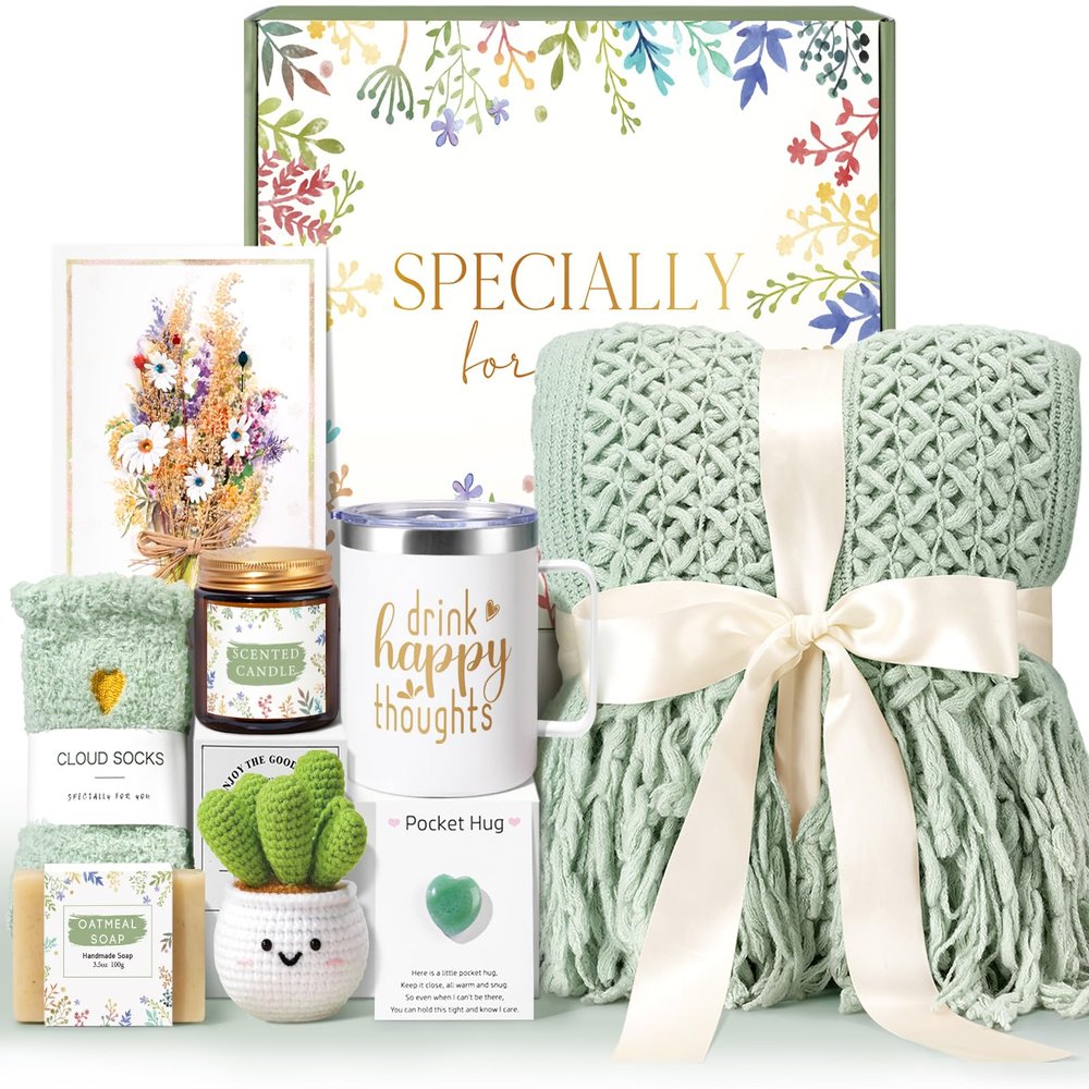 Self Care Gifts for Women Get Well Soon Gifts, Gift Baskets for Women, Inspirational Birthday Gifts for Woman, Sympathy Thinking of you, Spa Gifts Set Christmas Gifts for New Mom Friend Sister
