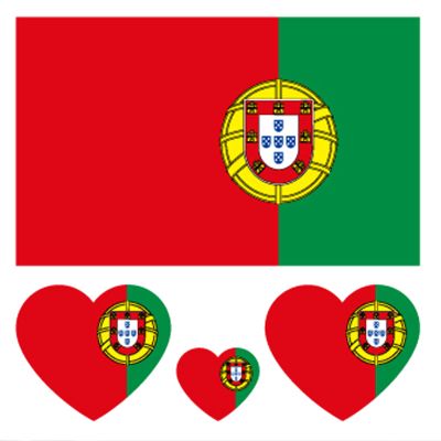 100pc Portugal Flag Tattoo Stickers, 25-Sheet PT Portuguesel National Flags Face Temporary Tattoo Adult, Patriotic Small Portugal Flag Fake Tattoo for Men Women Party Decoration