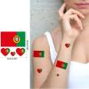 100pc Portugal Flag Tattoo Stickers, 25-Sheet PT Portuguesel National Flags Face Temporary Tattoo Adult, Patriotic Small Portugal Flag Fake Tattoo for Men Women Party Decoration view 4