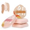 4 Pcs Foundation Sponge, Korean Makeup Sponge Puff for Foundation, Teardrop Make up Cushion Puff for Concealer, Powder and Setting, Extra Soft Makeup Powder Puff-Thickened(4mm)-No Absorption view 1