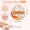 4 Pcs Foundation Sponge, Korean Makeup Sponge Puff for Foundation, Teardrop Make up Cushion Puff for Concealer, Powder and Setting, Extra Soft Makeup Powder Puff-Thickened(4mm)-No Absorption view 2