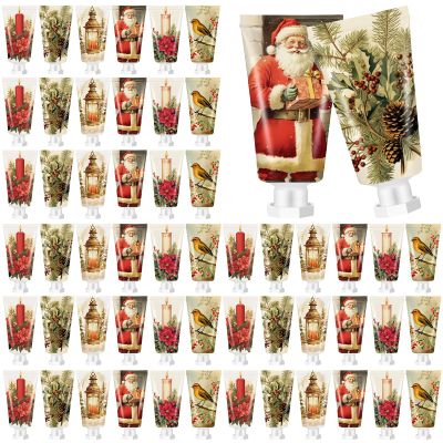 Dimsile 72 Pcs Christmas Hand Cream Bulk Gift Set Retro Christmas Mini Hand Lotion Travel Size Moisturizing Body Cream for Women Homeless Birthday Xmas Gift Stocking Stuffer