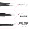 3Pcs Needle Nose Tweezers Set, Stainless Steel Fine Point Tweezers, Precision Anti Static ESD Safe, Curved Needle Nose Tweezer for Electronics Repair, Model Building, Craft, Jewelry, Laboratory Work view 4