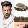 Hair Wonders Mens Toupee Human Hair Piece For Men Swiss Lace Hair System for Men Hairpiece Poly Coated Mens Hairpieces Protesis Capilar 6X9-80% light density 5# MEDIUM LIGHT BROWN view 1
