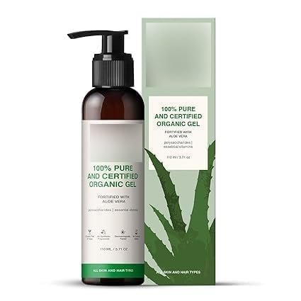 Juicy Chemistry Organic Aloe Vera Gel, 110 ml Multipurpose Gel | Fresh and Soothing | Free from Parabens, Sulphates, Mineral Oils | For Men & Women